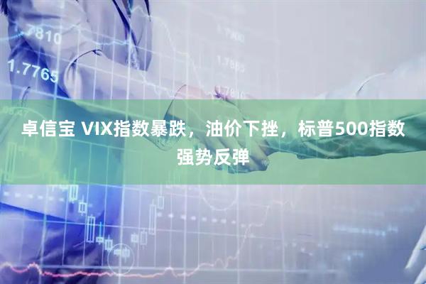 卓信宝 VIX指数暴跌，油价下挫，标普500指数强势反弹